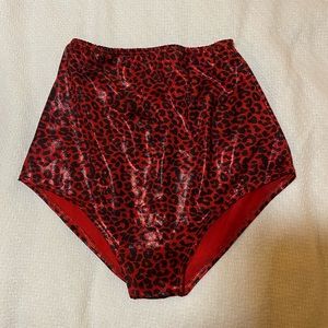 High Waisted Red Leopard Print Bottoms